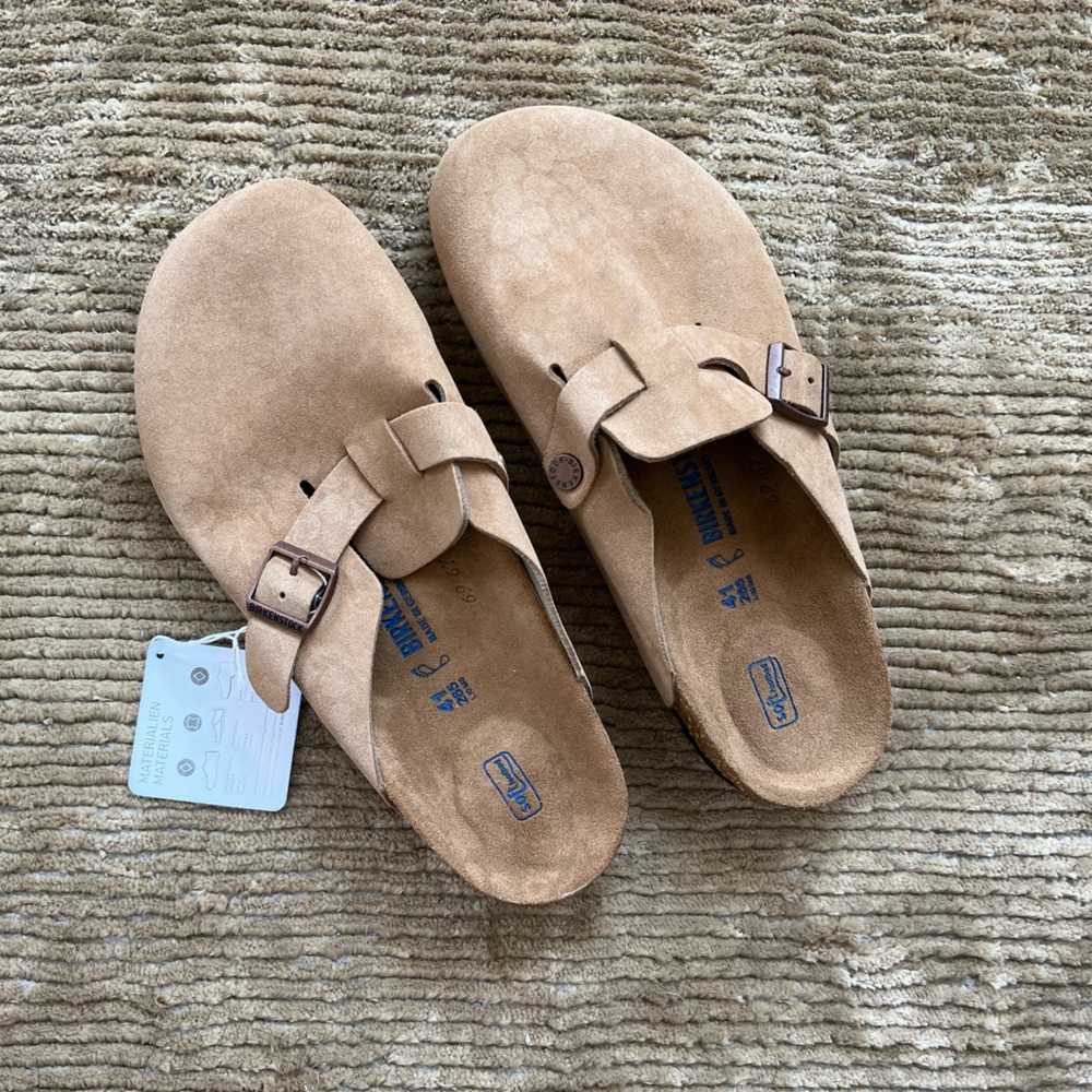 BNWT Birkenstock Boston soft footbed clogs in latte cream beige sz 41